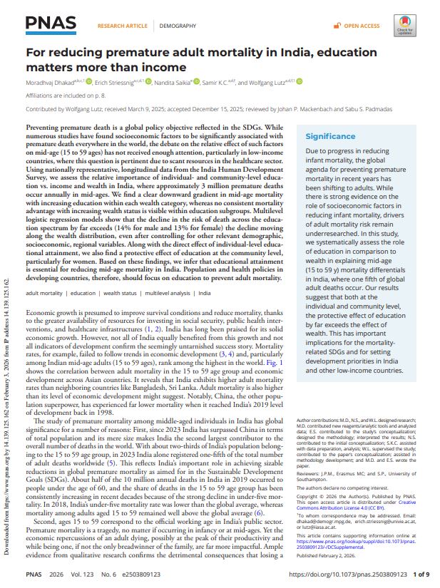 For reducing premature adult mortality in India, education matters more than income